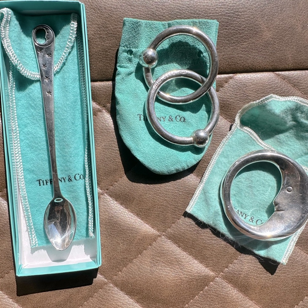 Tiffany and Co. sterling silver baby gift set